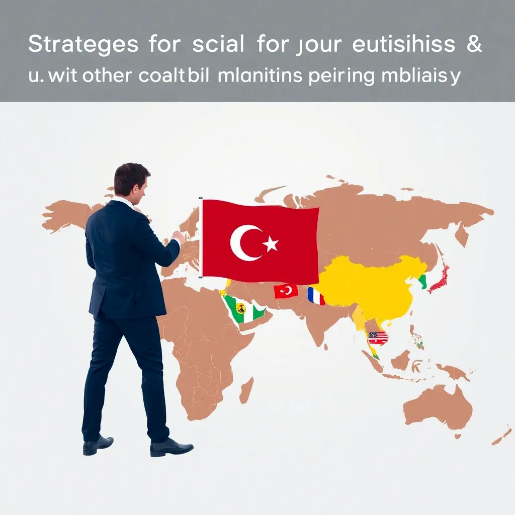 İş insanları global harita üzerinde stratejik planlama yaparken