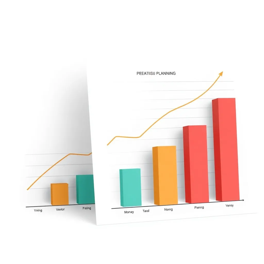 Finansal büyüme grafiği ve stratejik planlama tablosu