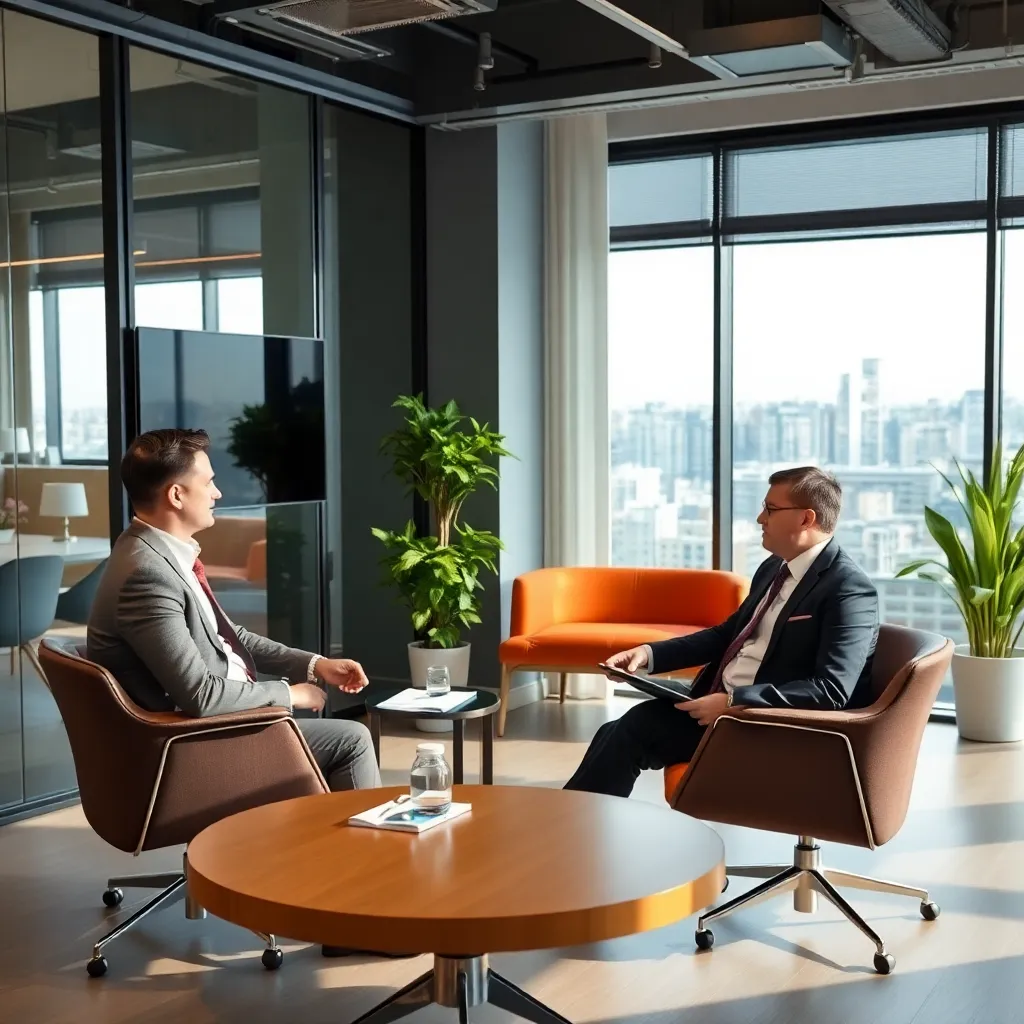 Finansal danışman ve müşteri toplantı halinde